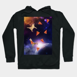 Flying cats and pizza in space Hoodie